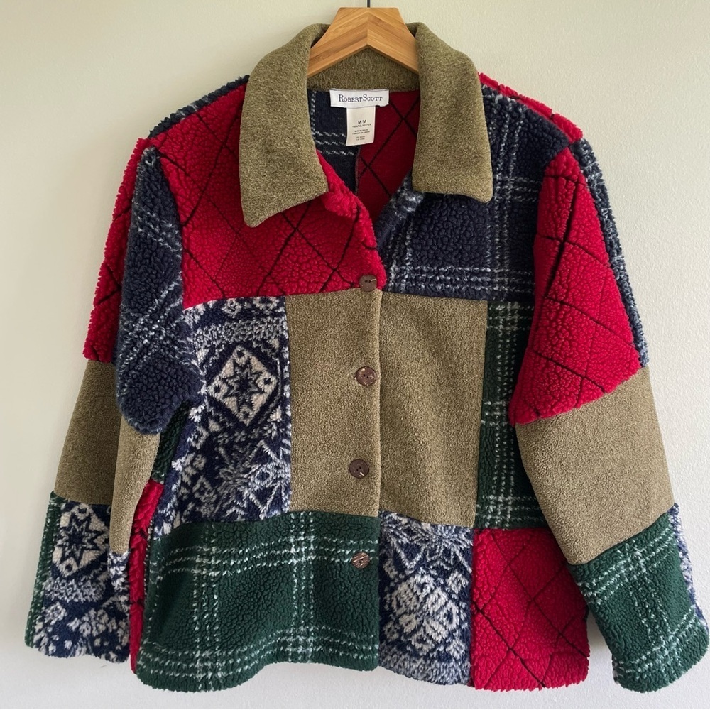 Robert Scott Women's Patchwork Fleece Jacket Size Medium